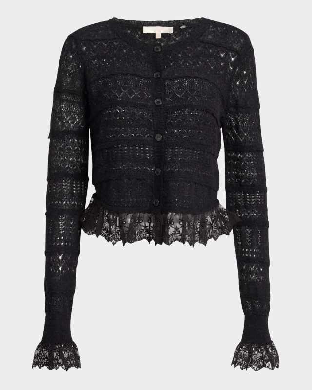 Norden Alpaca-Blend Lace-Trimmed Cardigan